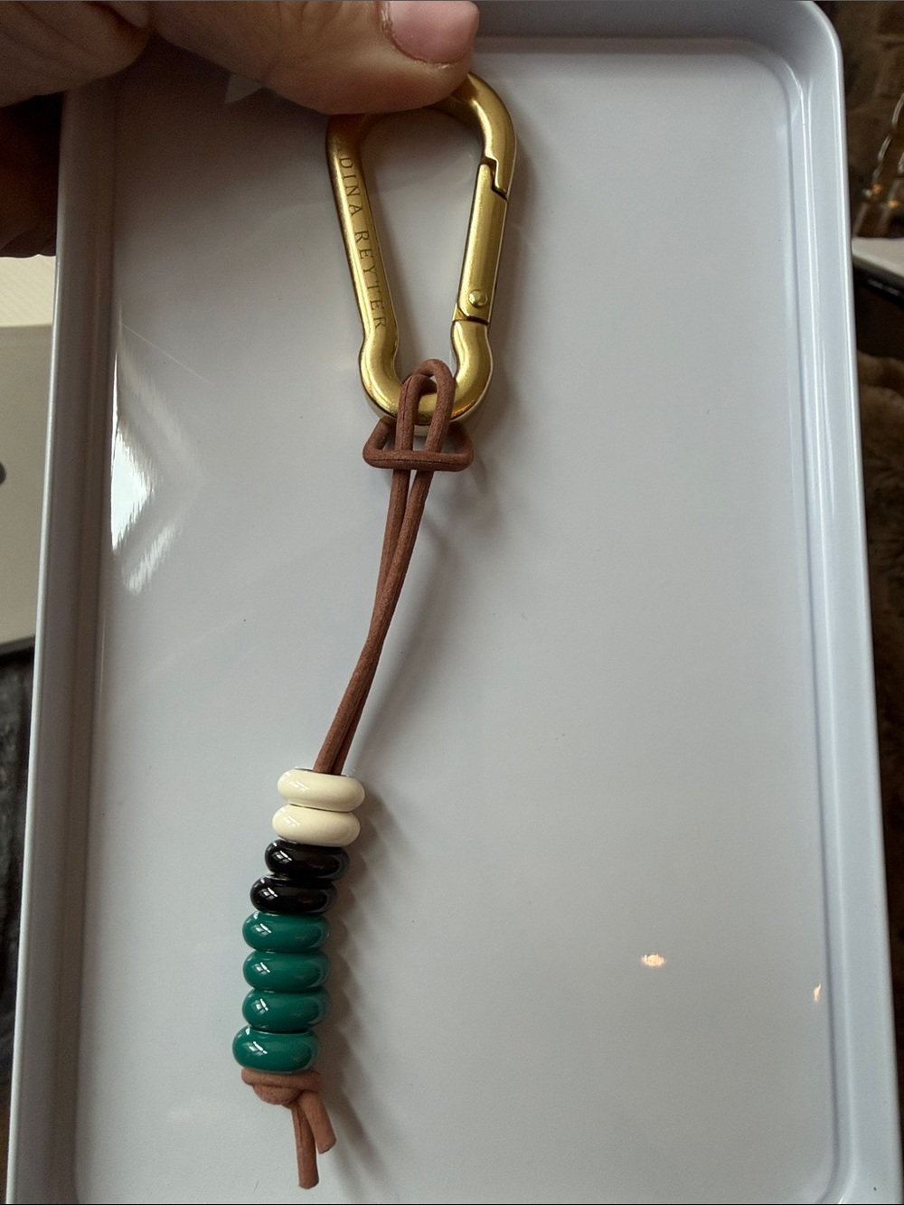 Adina Reyter bag Charm keychain sterling silver with enamel